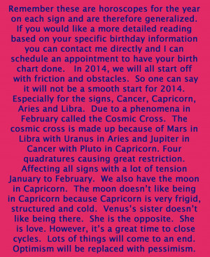Cancer Horoscope Annual 2014.