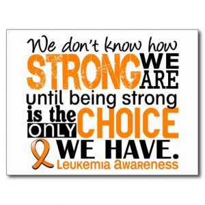 Leukemia How Strong We Are Postcard
