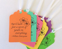 Spring April Shakespeare Quote Gift Tags Multi Pastel Colors (6) READY ...