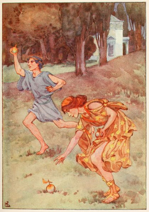 ... apple. [Illustration from A Book of Myths by Helen Straton, 1915