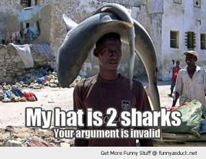 my hat is 2 sharks guy fish animal funny pics pictures pic picture ...