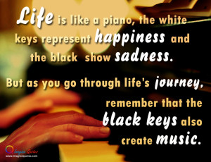 Boy is playing piano, Life quote with piano