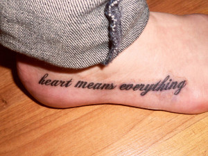 ... great place for this simple three word tattoo quote about the heart