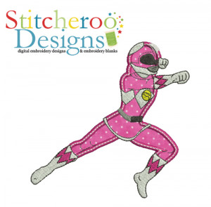 Pink Power Ranger Applique- 3 sizes