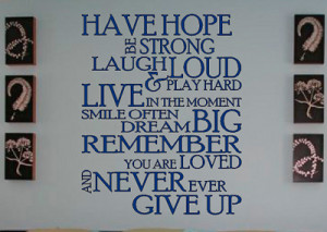 Details about HAVE HOPE INSPIRATIONAL VINYL WALL DECAL STICKER ART