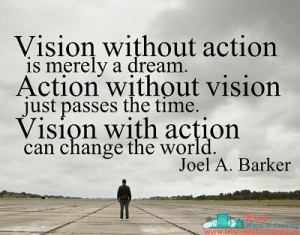 Vision without action is merely a dream. Action without vision just ...