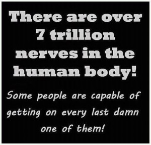 There are over 7 trillion nerves in the human body! Some people are ...