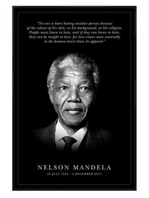 Gloss Black Framed Commemoration - Nelson Mandela