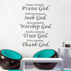 Quote Decal Art House Decor Happy Moments Praise God romantic quotes ...