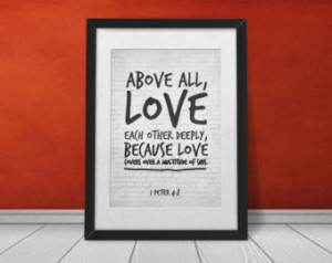 ... Christian Wall Decor Typography Poster, Marriage Wedding Quote Gift