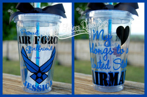 Air Force Girlfriend or Wife tumbler - 16oz personalized acrylic