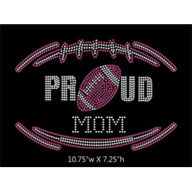 Proud Football Mom Rhinestone Transfer