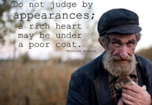 Inspirational Quotes a rich heart may be under a poor coat