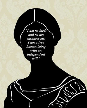 Literary Art Print - Jane Eyre - I Am No Bird - 8x10 - Jane Eyre Quote ...