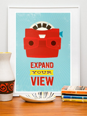 ... quote, motivational wall art - Viewmaster, expand your view A3