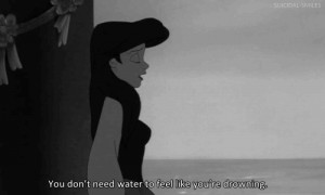 gif Black and White disney quotes drowning Little Mermaid