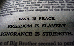 George Orwell Quote on War and Freedom HD Desktop Wallpaper