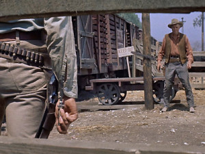 The Magnificent Seven - James Coburn prepares to throw his knife