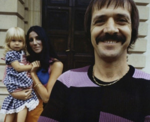 Sonny Bono, with Cher and Chastity around 1972