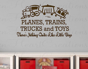 boy wall decal planes trains truc ks and toys wall decal boy baby ...