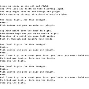 knives & pens lyrics