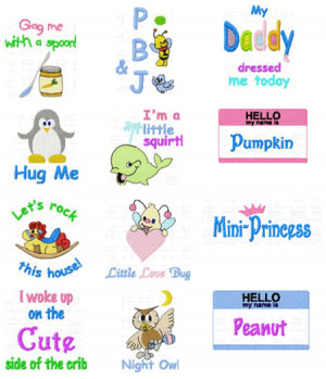 Cute Embroidery Sayings For Baby Bibs