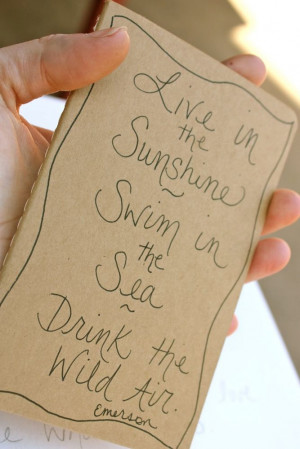 emerson quote Moleskine notebook . Live in the Sunshine, Swim in the ...