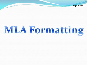 MLA Formatting and Integrating Quotes Presention