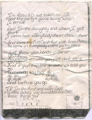 Lyrics to the song “The Weekend” written by Grand Master Caz for ...