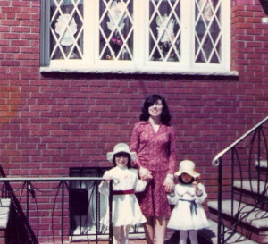 Easter, circa nineteen-seventy-something. My mother, my sister and ...
