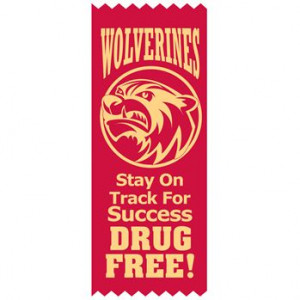 Home > Stay On Track For Success DRUG FREE! (Wolverines) Mascot Ribbon