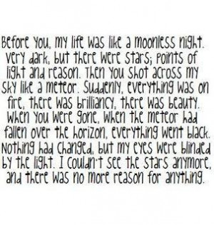 Before you bella, my life was a moonless night (NEW MOON)