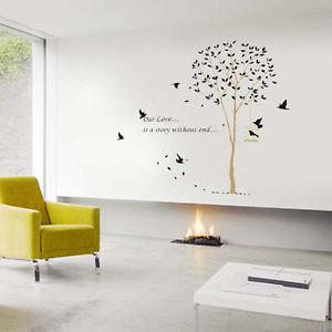 Big BIRD&CAGE Vinyl Wall Art Deco Sticker Decal Romantic Quotes Love ...