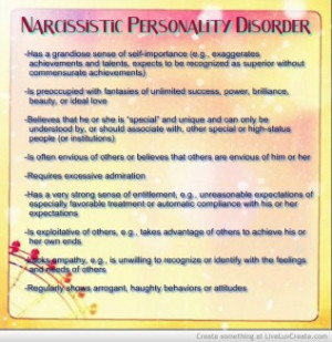 narcissistic personality disorder quotes