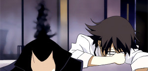 durarara!! Celty Sturluson *gif Shinra Kishitani *durarara!!