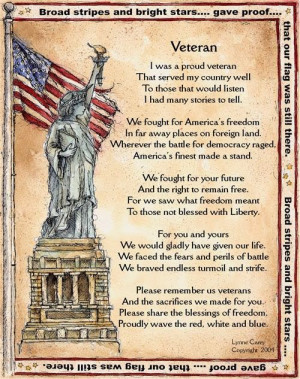 the meaning long poems for Veterans ''day that 