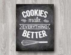 ... Printable chalkboard typography kitchen art quote available on Etsy