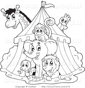 circus-clipart-of-a-black-and-white-big-top-circus-tent-and-animals-by ...