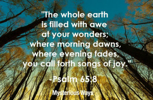 ... wonder-filled ways? #Psalms #Bible #God #wonder #song #joy #earth #awe