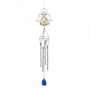 ... about Floral Angel Mothers Day Quote Hanging Metal Pipe Wind Chime
