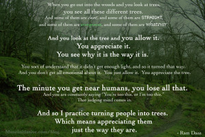 ... was a Ram-Dass quote I saw yesterday about turning people into trees