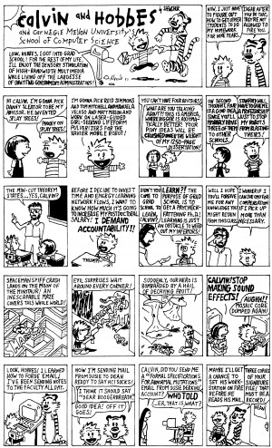 This is a fake strip called Calvin and Hobbes at Carnegie Mellon ...
