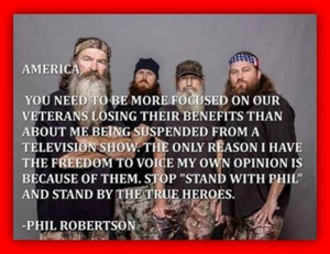 Phil Robertson wants us to be more concerned about US veterans losing