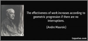 The effectiveness of work increases according to geometric progression ...