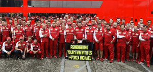 Ferrari staff and drivers send a touching message to Michael ...