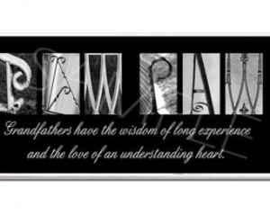 PAW PAW Poppy, Gramps, Grandpa Ins pirational Plaque black & white ...