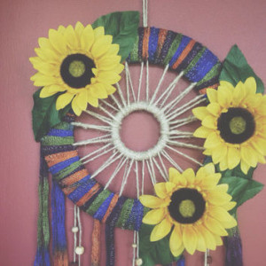 Sunflower Dreamcatcher // Ombre // Floral // Wall Hanging // Bohemian ...