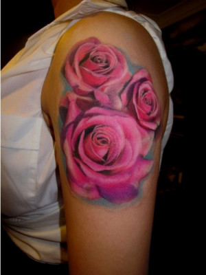 Realistic Pink Roses Tattoo – Chris Nieves