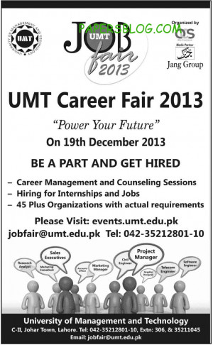 University of Management & Technology Job Fair – UMT is offering