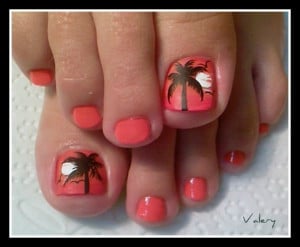 palm tree toenails. Cute for summer……….or Aruba! 5 more weeks!!!
